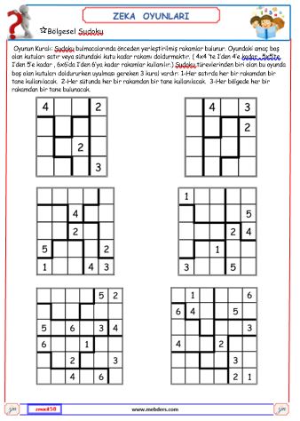 Bölgesel Sudoku (Kolay) 19